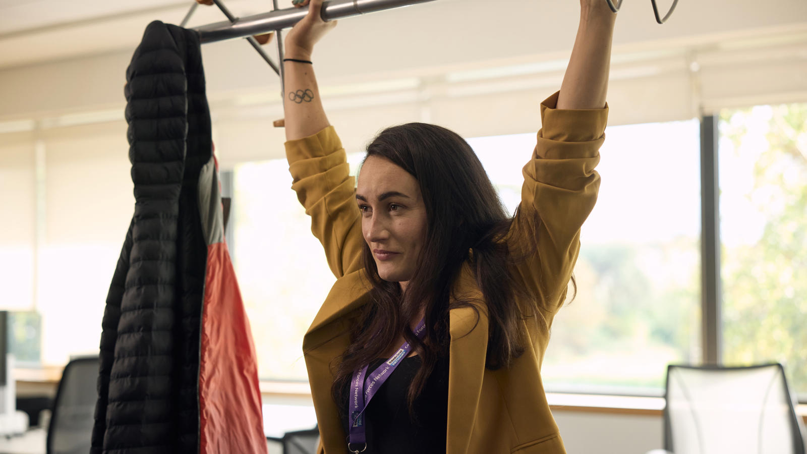 a person holding up a swinger